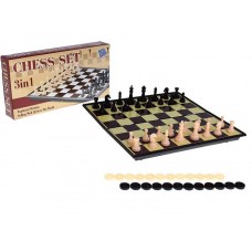 Игра настольная 3 в 1: шашки, шахматы, шахматы-шашки. 20х20см